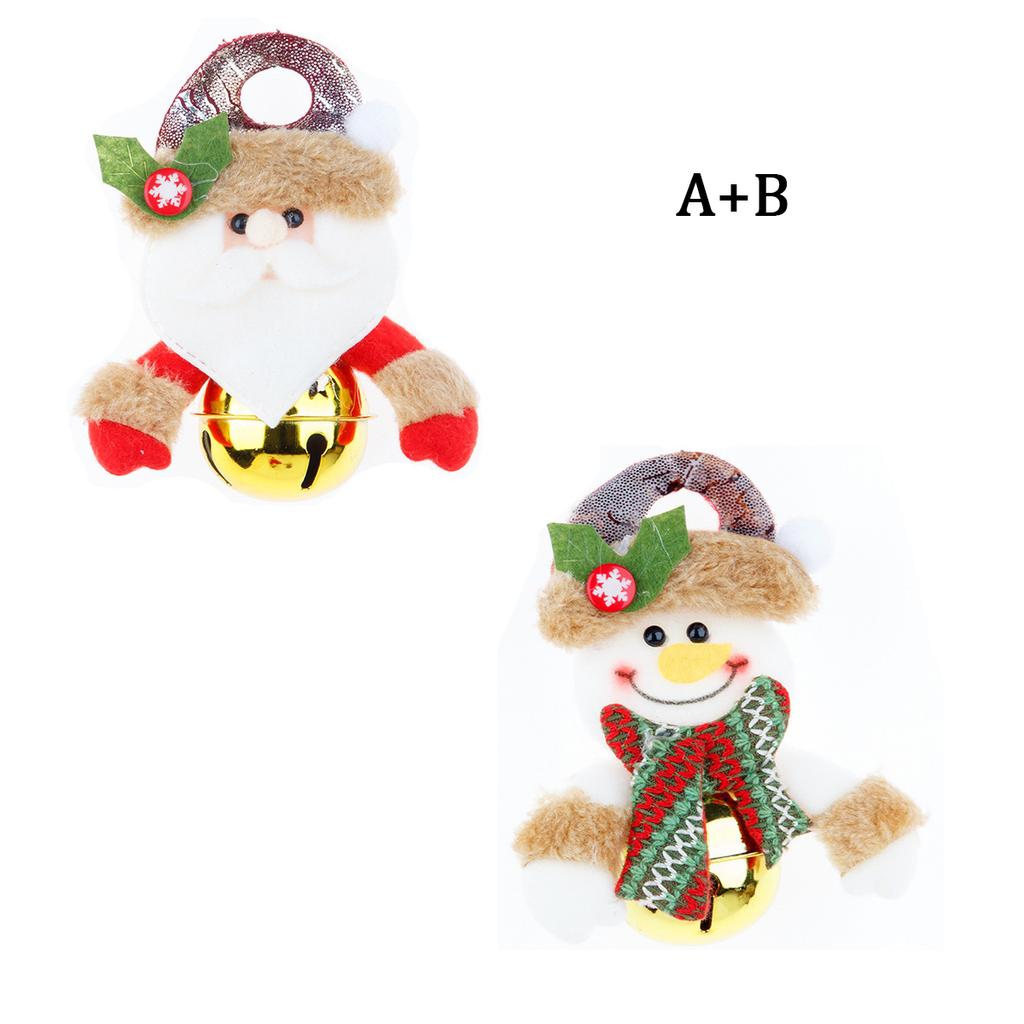 Рождественский колокольчик, рождественская кукла, мультяшный металлический круглый колокольчик, украшение для рождественской елки