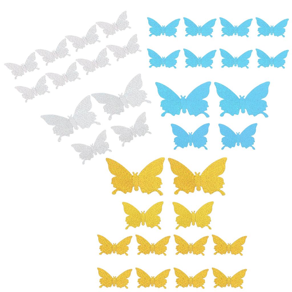 12Pcs/Set 3‑Dimensional Sticker Simulation Flash Wallpaper Living Room Wedding Wall Art for Home