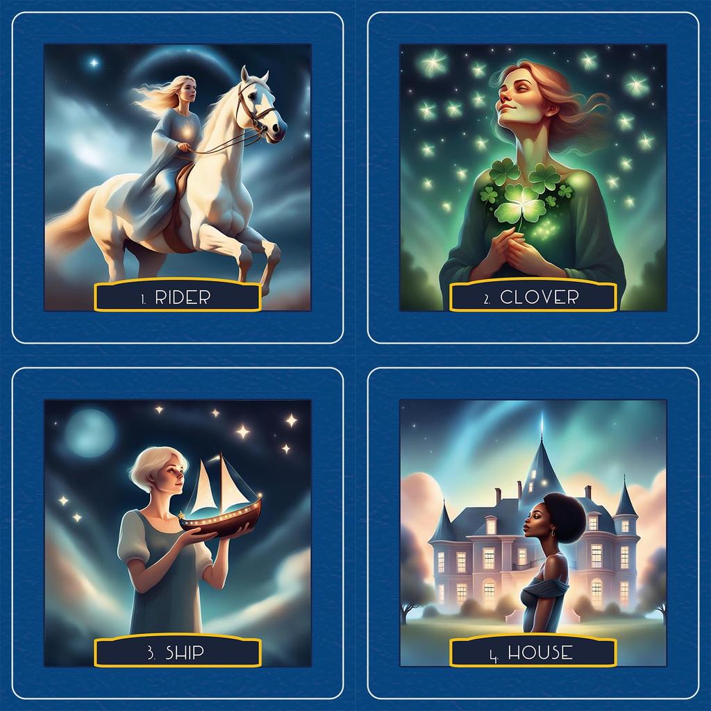 Limited Star Kingdom Lenormand Lenormand Set Drawstring 63x63mm Black Cardstock [Officially Imported, Quantity] Cards, 36-Piece [Includes Pouch]