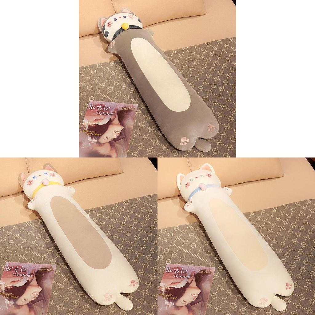 Мультяшная подушка-длинный кот, плюшевая игрушка, животное, мягкая кукла, украшения, подарок, дети