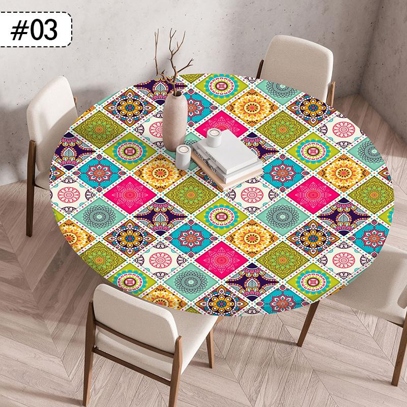 Круглая скатерть 60/90/120 см, скандинавская, водонепроницаемая, маслостойкая, эластичная, для кухни, столовой, свадьбы, вечеринки, домашний декор