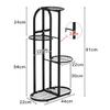4-Tiers Iron Art Tree Design Plant Stand Holder Flower Pot Rack Garden Shelf Stand Outdoor Indoor Black White