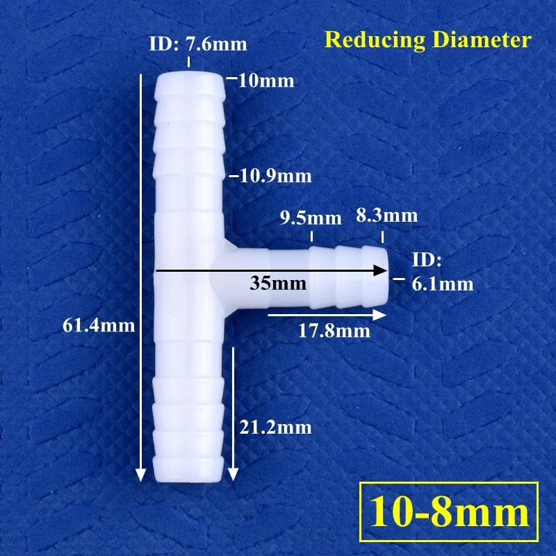 10 шт./лот пластиковый переходной тройник 8 мм 10 мм крестообразный 4-ходовой 5-ходовой соединитель 1/2" клапан ПВХ шаровой кран