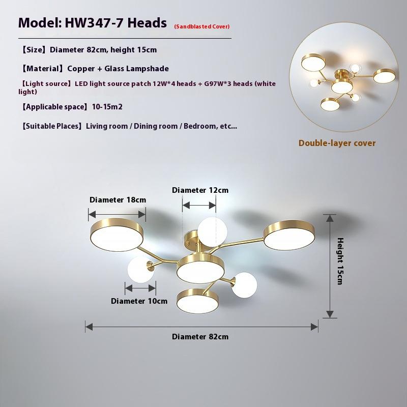 Потолочный светильник для гостиной, Современная и простая бытовая лампа «Волшебный боб»