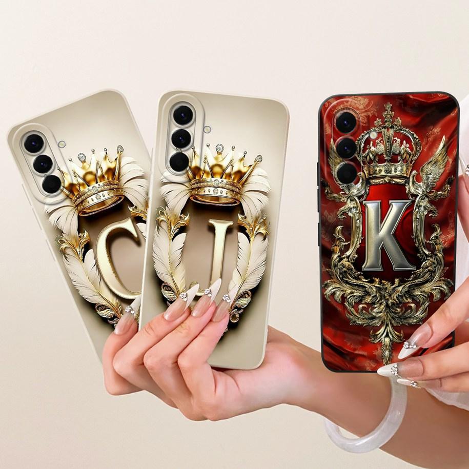 Для Samsung Galaxy A57 A37 A17 5G Чехол SM-A176B SM-A376B SM-A576B Ударопрочный Чехол Буква Корона Мягкий Funda Для Samsung F17 Coque