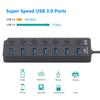 Профессиональный USB-расширитель, внешний USB 3.0-концентратор, переключатель включения/выключения, 4/7-портовый разветвитель с адаптером питания