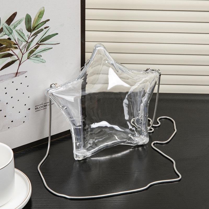 2024 Summer Star Chain Crossbody Clutch - Acrylic Mini Evening Bag with Lipstick Holder