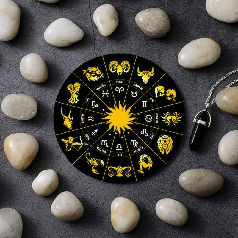 Metaphysical Message Board Mat Witchcraft Fortune Telling Altar Board Divinations Pendulum Board Round Dowsing Board