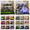 3D Flowers Printing Bed Cover Twin Size Microfiber Bedding Set Comforter Cover Set Girl Fashion Home Bedclothes