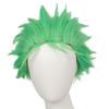 Short Green Wigs for Men Light Grass Green Wig Zoro Wig Boys Heat Resistant Synthetic Halloween Party Cosplay Wigs