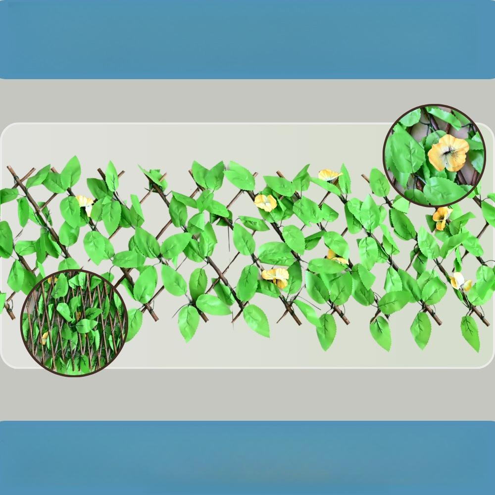 1 шт. Имитация зеленых растений, цветов, зеленых листьев, забор, садовое украшение, пластиковый телескопический забор