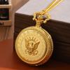 2 шт./комплект, мужские карманные часы, 1 шт. мужские роскошные модные золотые кварцевые карманные часы и 1 шт. мужское классическое золотое ожерелье с крестом, идеальный выбор для подарков