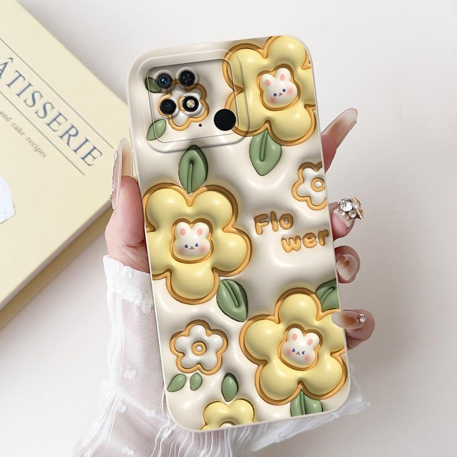 For Xiaomi Redmi 10C Case Popular Flower Camera Protection Funda Soft Silicone Phone Case For Redmi 10 Power Cover Redmi10C Capa