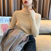 Autumn and Winter Women's Knitwear Slim Long-sleeved Inner Sweater Half-high Neck Black Versatile Bottoming Shirt