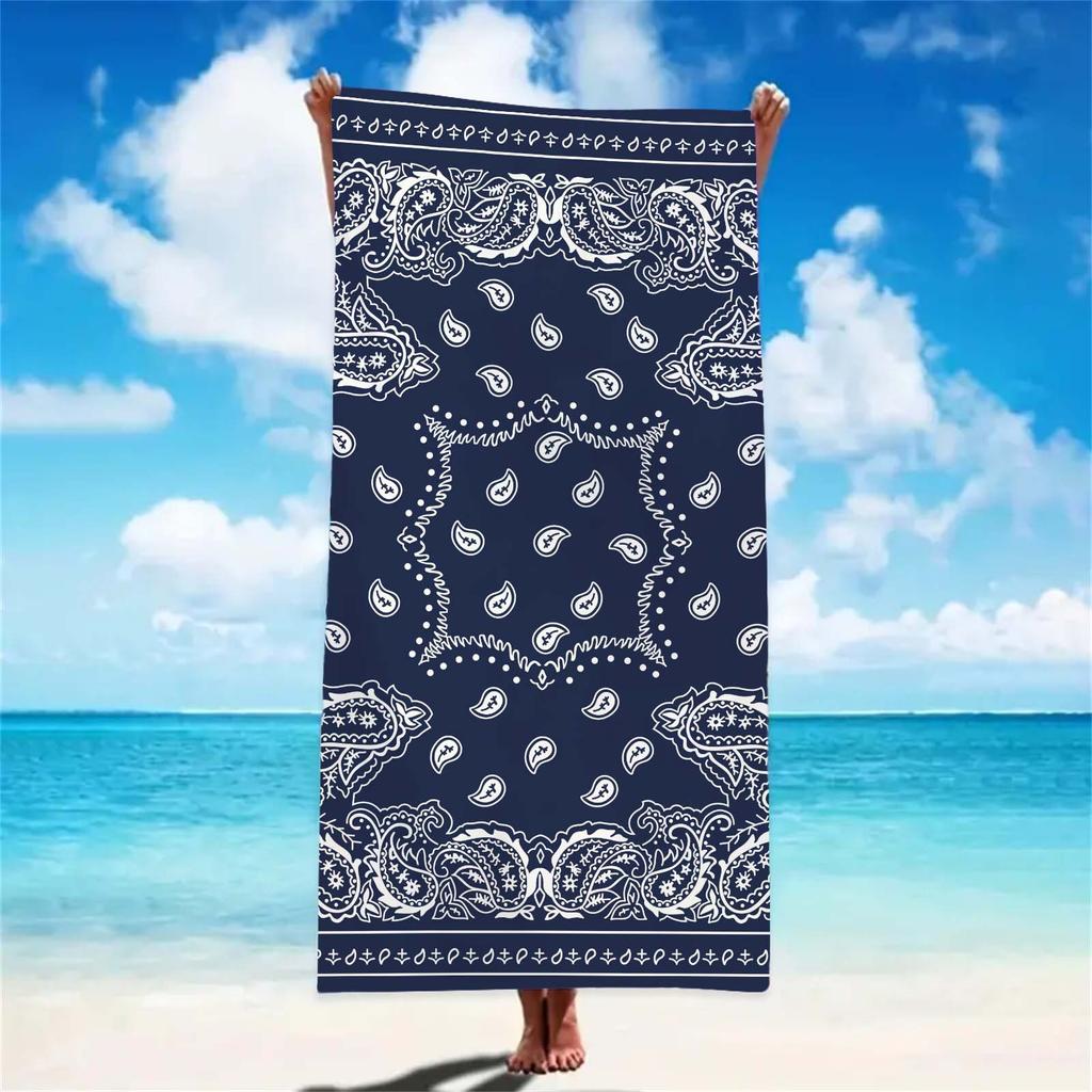 Летняя пляжная бандана с узором в стиле ретро пейсли, полотенце для купания, банное полотенце для вечеринки у бассейна, подарок для детей