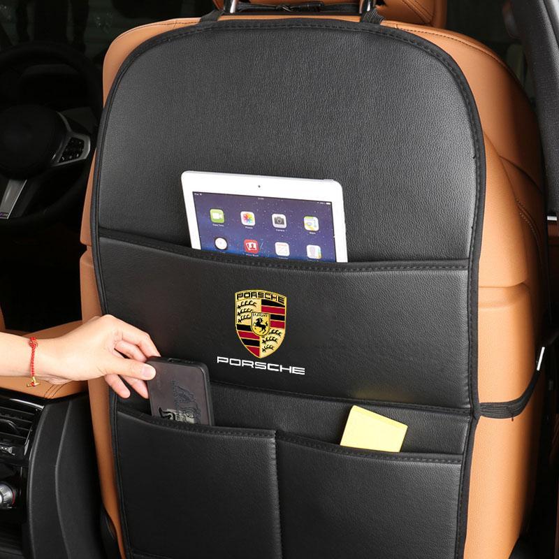 UQMW3 Car Anti-Kick Pad Seat Back Protector Cover Accessories For Porsche Panamera Taycan 911 718 Macan Cayenne Boxster Cayman 918