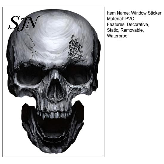 Creative Holiday Gifts for Friends Halloween Skull Static Window Stickers, Realistic Glass Decals, Waterproof PVC Clings Clings, Removable Decals