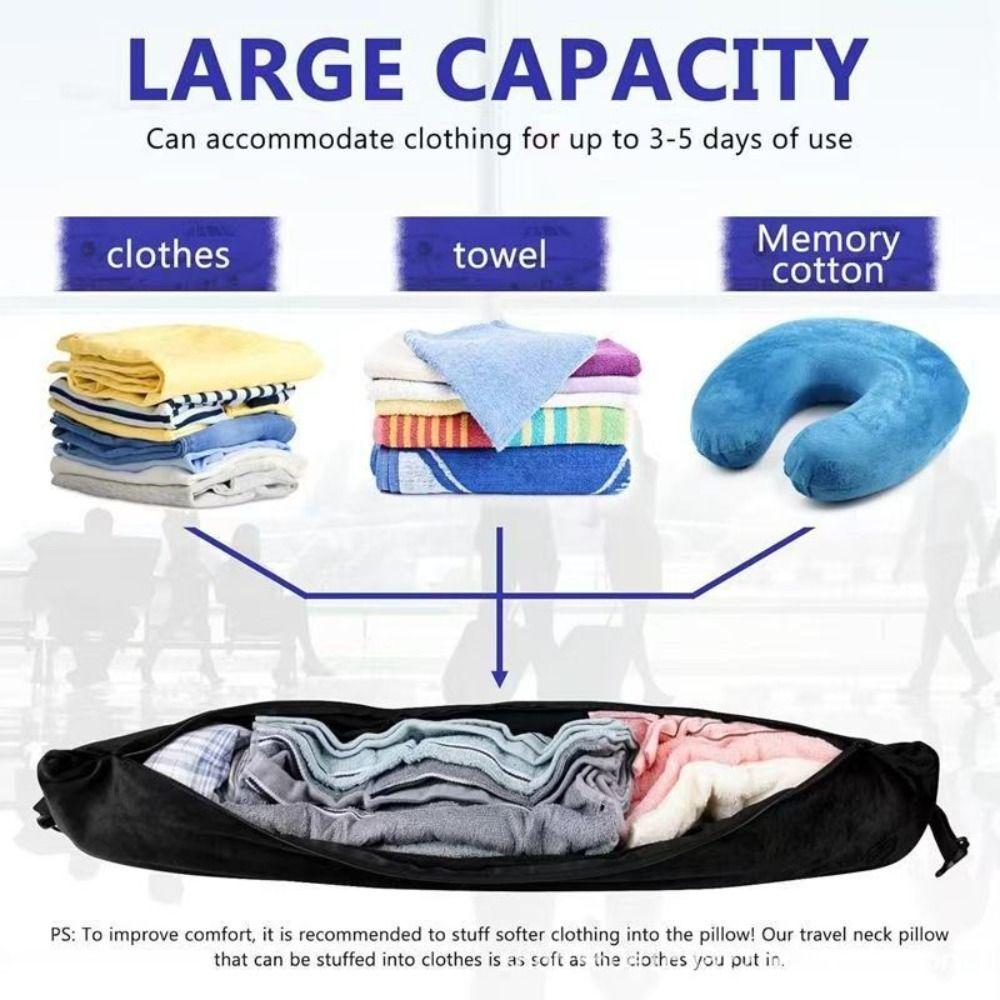 Stuff With Clothes Portable Travel Bag Adjustable Straps Stuffable Pillowcase Car Travel