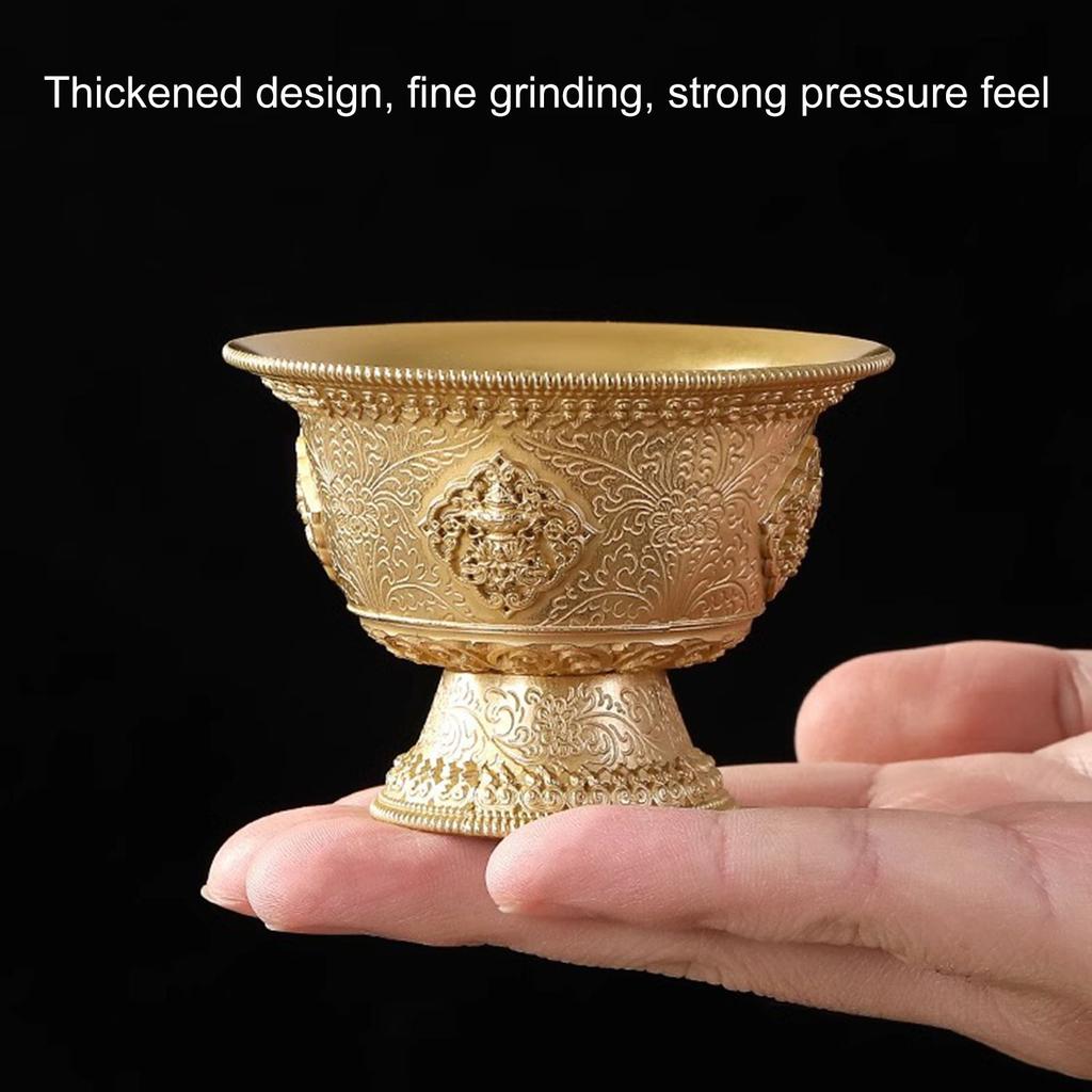 Сакральная латунная ритуальная чаша для поклонения Будде, гладкие поверхности, питьевые чашки, легко чистить, подходит для чая и воды