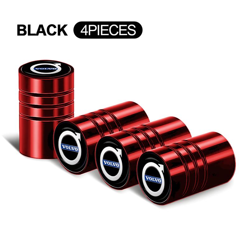 For Volvo 4Pcs Aluminum Alloy Car Tire Air Valve Stems Caps For Volvo Xc60 Xc90 V40 V60 S60 V50 V90 S80 C40 XC40 V70 XC70 C30 EX