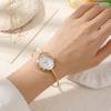 Fashion Pearl Bracelet Watch Gemstone Quartz Rhinestone Dial Watch Quartz Wristwatch  Evening Party