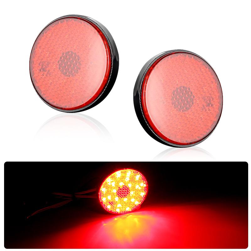2pcs Tail Stop Brake Lamp LED Rear Bumper Reflector Light For Toyota Highlander 2008 2009 2010 Sequoia ZRR70 Noah Voxy Red Lens