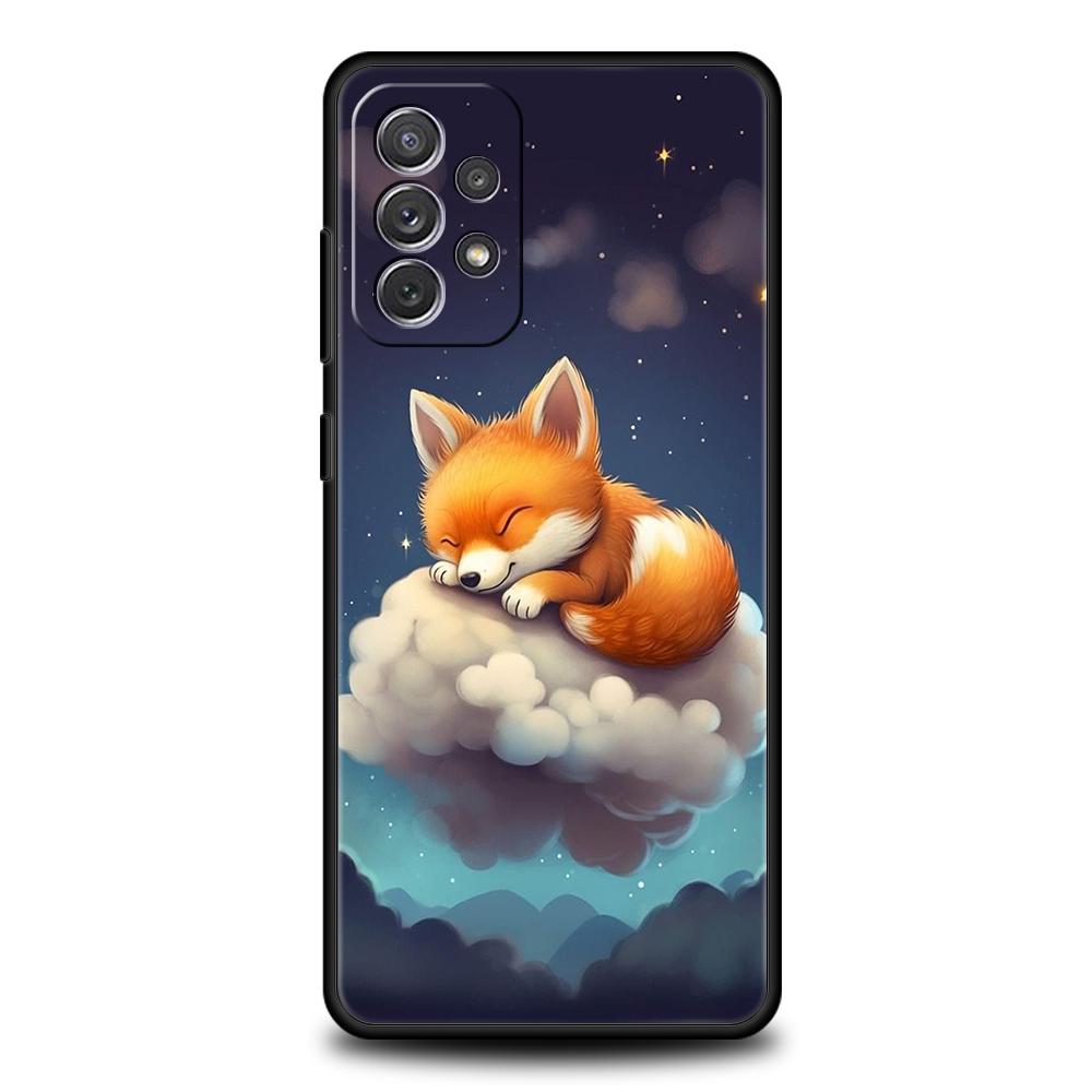 Чехол для телефона Samsung Galaxy A55 A53 A52 A52S A51 A41 A35 A32 A25 A23 A15 A13 A71 A72 5G Мягкий ТПУ Корпус Милое Животное Лиса Fundas