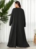 Осеннее уличное модное платье большого размера, свободной вязки - Однотонное, с круглым вырезом, длинным рукавом