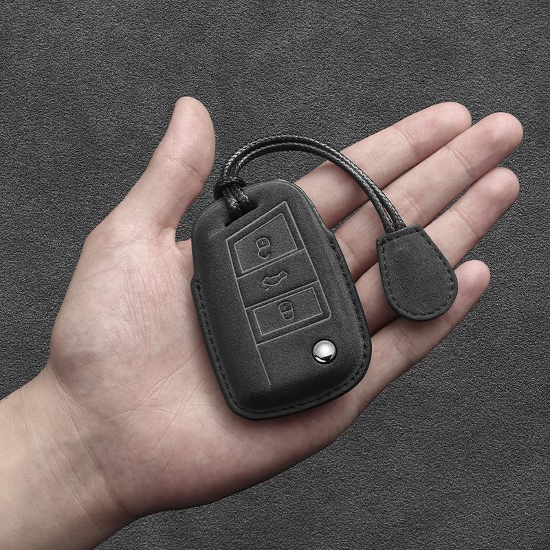 Styling Mouldings Suede Leather Car Key Case For VW Volkswagen Golf 7 MK7 Tiguan MK2 for Seat Ateca Leon FR 2 Ibiza Skoda Octavi