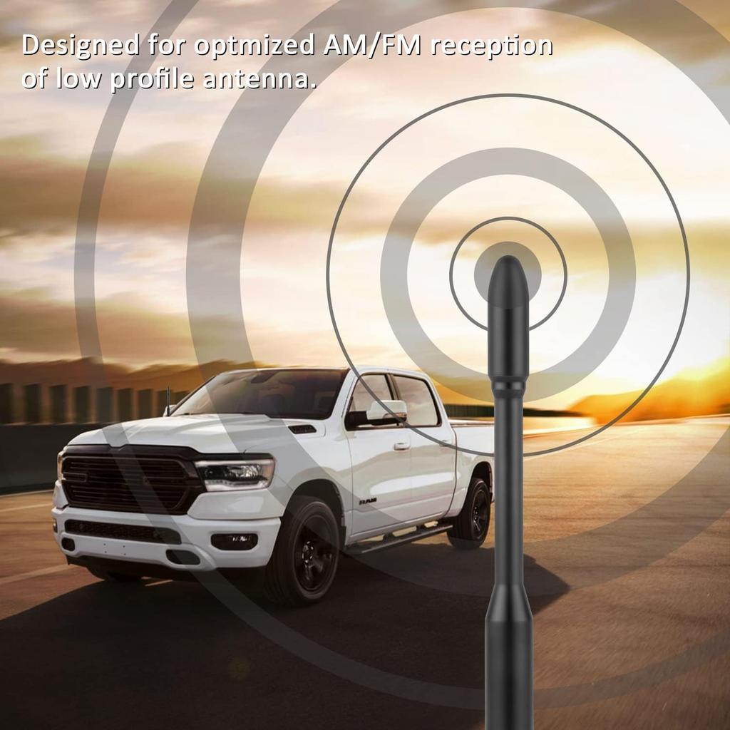 Truck Bullet Antenna for Ford F150 2009-2024, Antenna for Truck Dodge RAM 1500 Accessories, Carwash Safe, Internal Copper Coil, Ford F150 F250 F350