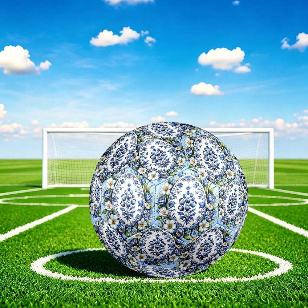 1pc Blue Tulip Egg Size 5 Soccer Ball Professional Match Training Football Indoor &Outdoor Sports Ball Lightweight Durable m6568