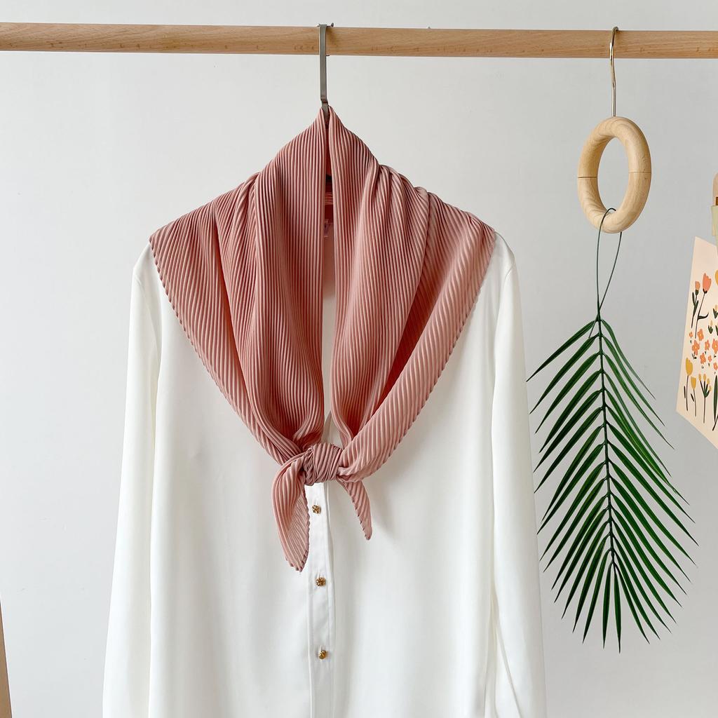 Малазийский платок для головы, однотонный шифоновый квадратный бархатный плиссированный тюль, шарф-обертка, универсальный шарф-шаль