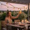 Solar-Powered LED Hemp Rope String Lights: Waterproof Copper Wire for Camping, Christmas, and Yard Decoration