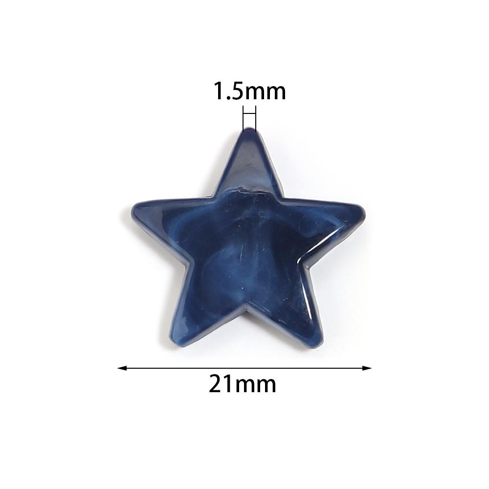 50pcs/lot 21mm Dual Color Acrylic Star Beads Loose Spacer Pentagram Beads For DIY Bracelet Phone Chain Jewelry Decor Accessories