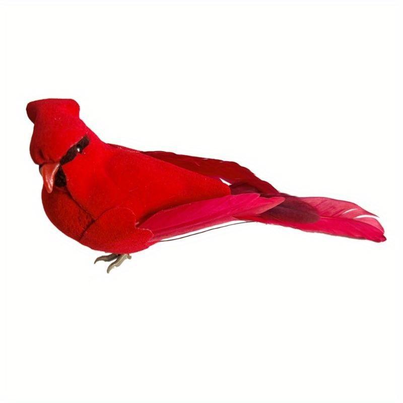 2pcs/set Red Foam Feather Bird Artificial Imitation Cardinal Birds Model Home Garden Plant Wedding Decoration Ornaments DIY Party