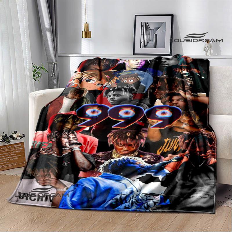 3D Rapper Juice Wrld 999 Retro Printed blankets Flannel Warm blanket Soft Cozy Blanket Travel Blankets bed linings Birthday Gift
