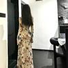 Ретро платье с принтом бабочек из ледяного шелка с длинным рукавом женское осеннее новое облегающее тонкое темпераментное юбка-карандаш