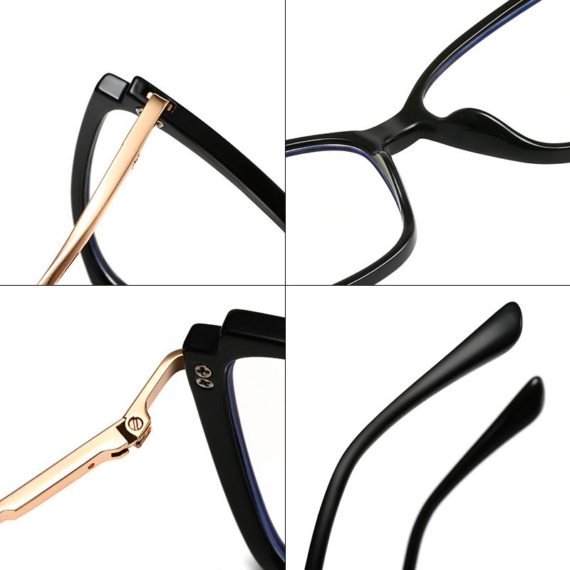 Крупная оправа Кошачий глаз Защита от синего света Металл Минус Диоптрии Очки для близорукости Диоптрии 0 -0.5 -0.75 До -6.0