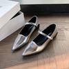 Модные женские туфли на плоской подошве Весенние новые с острым носком с мелким вырезом на мягкой подошве Противоскользящие износостойкие одинарные туфли