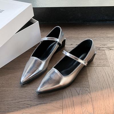 Модные женские туфли на плоской подошве Весенние новые с острым носком с мелким вырезом на мягкой подошве Противоскользящие износостойкие одинарные туфли