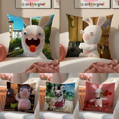 Наволочка R-Raving Rabbids Антипылевая наволочка Невидимая молния Шелковистая Наволочка для диванной подушки
