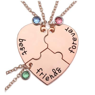 Ожерелье Top Plaza Best Friends Forever and Ever, 3 BFF Heart Puzzle, ожерелье из сплава с подвеской, ювелирные изделия дружбы для металлических сестер,