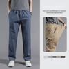 Men Solid Color Stylish Drawstring Design Men Trouser Overalls for Sports Cargo Pants Pocket