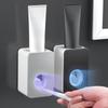 Toothpaste Dispenser Wall-Mounted Automatic Toothpaste Squeezer Toothpaste Holder for Hole-Free Wall Hanging