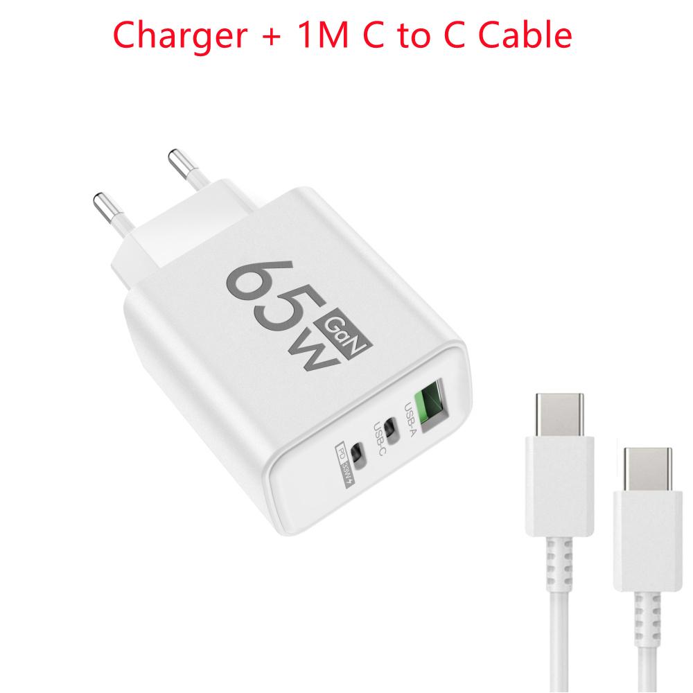 Быстрое зарядное устройство 65 Вт GaN USB Type-C PD QC3.0 Быстрая зарядка Адаптер для мобильного телефона для 14 15 Pro Samsung Huawei