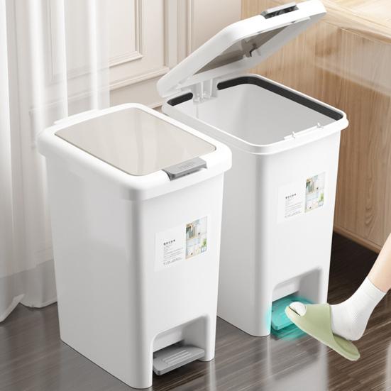Garbage Can Durable Construction Large Capacity Wide Opening Easy To Clean Trash Can Waste Bin with Stepping Pedal
