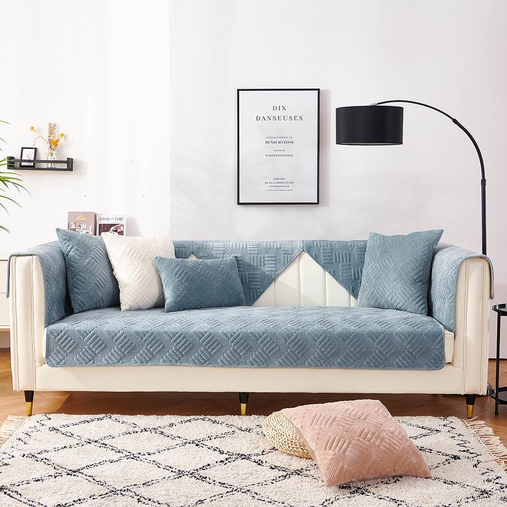 Скандинавская диванная подушка, простая современная бархатная нескользящая подушка с кристаллами, зимняя короткая плюшевая утолщенная подушка для дивана, чехол