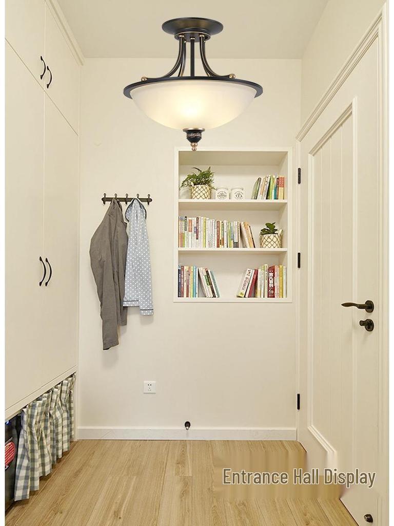 American Retro Semi-Flush Mount Chandelier for Modern Living Spaces - Bedroom, Dining Room, Balcony, Hallway, and Foyer Lighting.