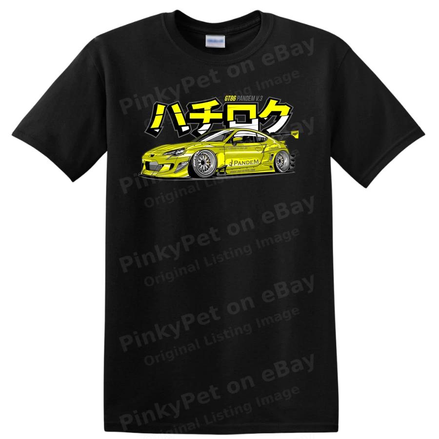 Футболка с графикой дрифт-кара JDM 86 Racing Желтая футболка Стиль Арт Автолюбитель