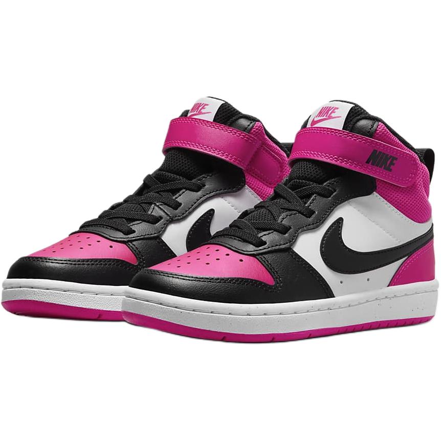 Nike Кроссовки Court Borough Mid 2 PSV Fierce Pink Kids белые черные HV0935-100